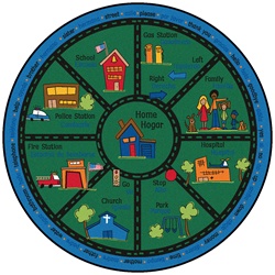 Bilingual Town Rug - Rectangle - 5'5" x 7'8" - CFK1815 - Carpets for Kids