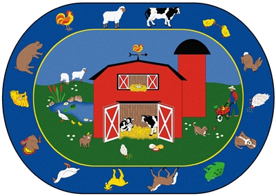 Barnyard Rug - Oval - 8'3" x 11'8" - CFK2916 - Carpets for Kids