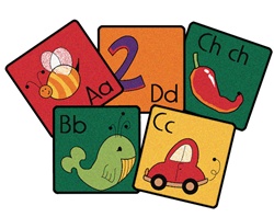 Spanish Alphabet Blocks Kit - Square - Set of 30 - Carpets for Kids