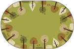 KIDSoft Tranquil Trees Rug - Green - Oval - 8' x 12' - CFK33768 - Carpets for Kids