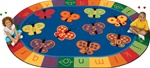 123 ABC Butterfly Fun Rug - Oval - 8' x 12' - CFK3507 - Carpets for Kids