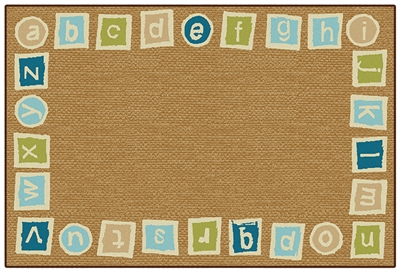 Alphabet Blocks Border Value Rug - Brown - Rectangle - 3' x 4'6"