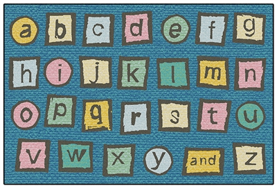 Alphabet Blocks Value Rug - Dark Blue - Rectangle - 3' x 4'6"