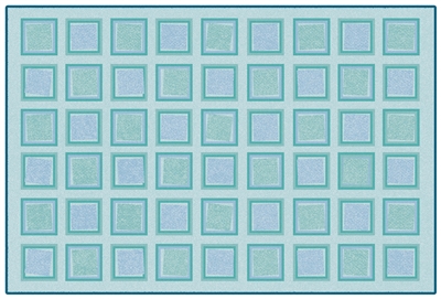 Squared Value Rug - Blue - Rectangle - 3' x 4'6"