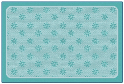 Sunshine Flowers Value Rug - Blue - Rectangle - 3' x 4'6"