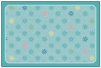 Sunshine Flowers Value Rug - Mixed Blue - Rectangle - 3' x 4'6"