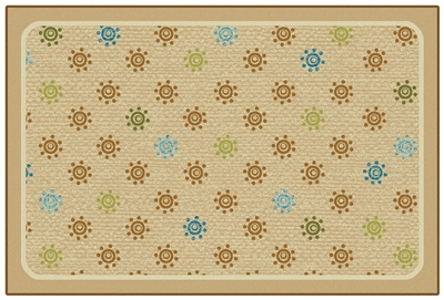 Sunshine Flowers Value Rug - Tan - Rectangle - 3' x 4'6"