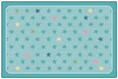 Super Stars Value Rug - Mixed Blue - Rectangle - 3' x 4'6"