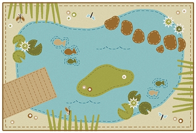 Tranquil Pond Value Rug - Tan - Rectangle - 3' x 4'6"