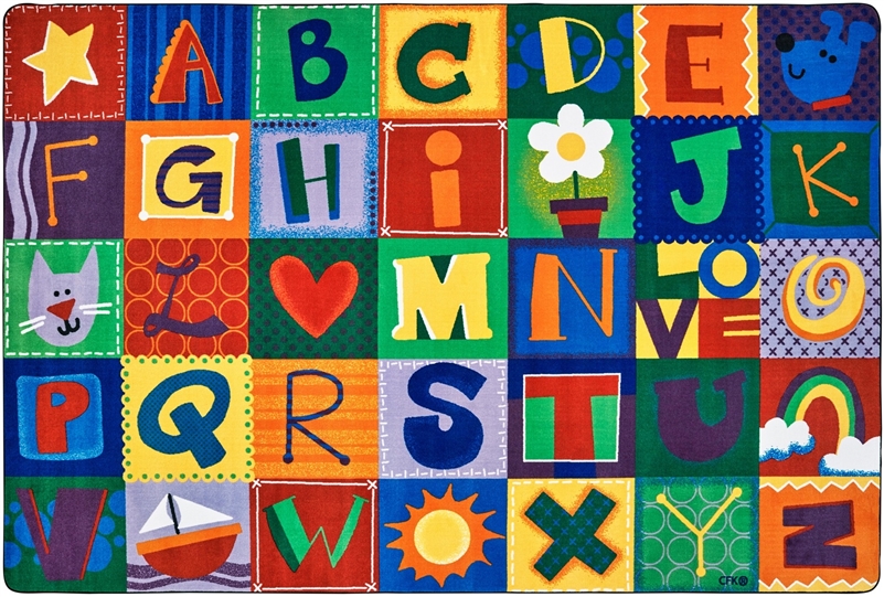 Toddler Alphabet Blocks Rug | Alphabet Area Rug for Kids