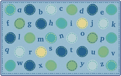 KIDSoft Alphabet Dots Rug - Blue