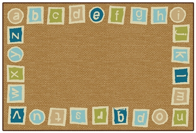 Alphabet Blocks Border Value Rug - Brown - Rectangle - 4' x 6'