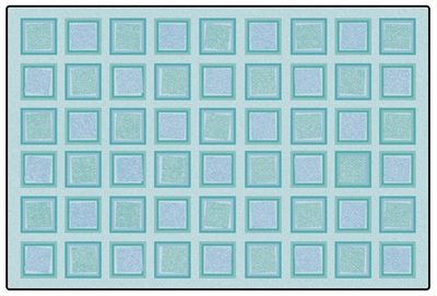 Squared Value Rug - Blue - Rectangle - 4' x 6'