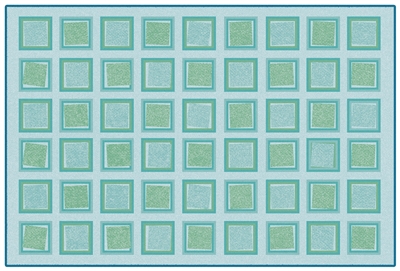 Squared Value Rug - Green - Rectangle - 4' x 6'