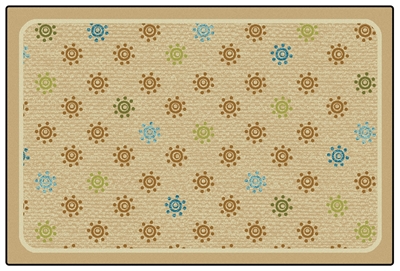 Sunshine Flowers Value Rug - Tan - Rectangle - 4' x 6'