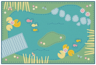 Tranquil Pond Value Rug - Green - Rectangle - 4' x 6'