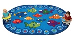 Fishing for Literacy Rug - Oval - 3'10" x 5'5" - CFK6803 - Carpets for Kids