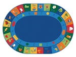 Learning Blocks Rug - Oval - 6'9" x 9'5" - CFK7006 - Carpets for Kids