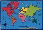 World Map Value PLUS Rug - Rectangle - 6' x 9'