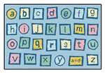 Alphabet Blocks Value PLUS Rug - Light Blue - Rectangle - 6' x 9'