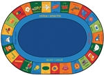 Bilingual Alphabet Blocks Rug - Oval - 8'3" x 11'8" - CFK8008 - Carpets for Kids
