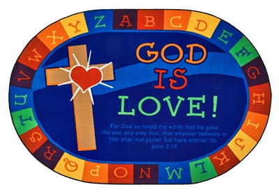 God is Love! Faith Scripture Rug | RTR Kids Rugs