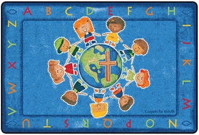 All God's Children Circletime Rug - Rectangle - 4' x 6' - CFK84414 - Carpets for Kids