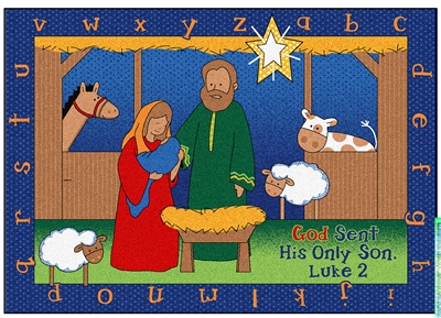 Birth of Jesus Rug  - Rectangle - 3'10" x 5'5"