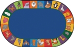 All The Animals Seating Value PLUS Rug - Blue - Oval - 7'6" x 12'