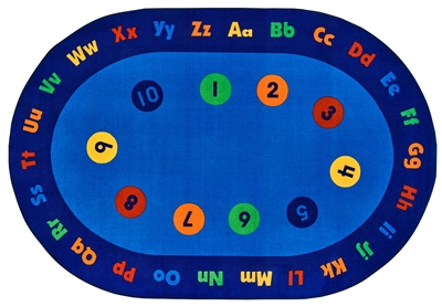 Circletime Early Learning Value PLUS Rug - Oval - 7'6" x 12'