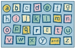 Alphabet Blocks Value PLUS Rug - Light Blue - Rectangle - 7'6" x 12'