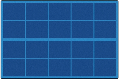 10 Frame Blue Seating Carpet - Rectangle - 6' x 9'