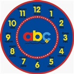 Bilingual ABC Clock Rug - Round - 6'