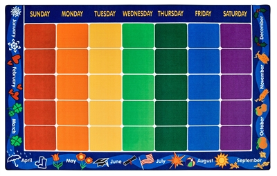 Calendar Rug Factory Second - Rectangle - 7'6" x 12' - CFKFS1112 - Carpets for Kids