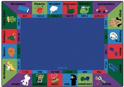 Dewey Decimal Fun Rug Factory Second - Rectangle - 7'8" x 10'10" - CFKFS5717 - Carpets for Kids