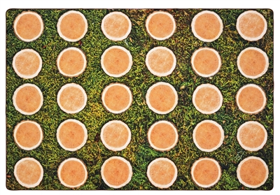 Tree Rounds Pixel Perfect Seating Rug (Factory Second) - Rectangle - 6' x 9'