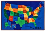 USA Map Value Rug Factory Second - Rectangle - 6' x 9' - CFKFS7295 - Carpets for Kids