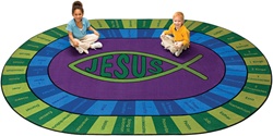 Books of the Bible Rug Factory Second - Oval - 6'9" x 9'5" - CFKFS73095 - Carpets for Kids