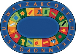 Bilingual Circletime Rug Factory Second - Oval - 8'3" x 11'8" - CFKFS9508 - Carpets for Kids