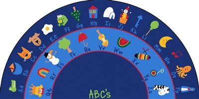 Fun with Phonics Rug Factory Second - Semi-Circle - 6'8" x 13'4" - CFKFS9634 - Carpets for Kids