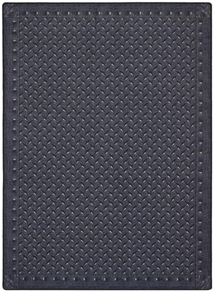 Diamond Plate Rug Steel Blue Rectangle 3'10" x 5'4"  JC1504B02  Joy Carpets