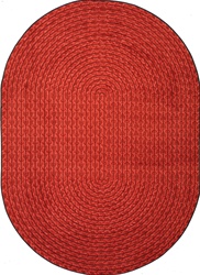 Legacy Faux Braided Rug - Red - Oval - 3'10" x 5'4" - JC1631BB02 - Joy Carpets