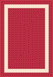 Sharing Circle Faux Braided Rug - Red - Rectangle - 3'10" x 5'4" - JC1632B02 - Joy Carpets