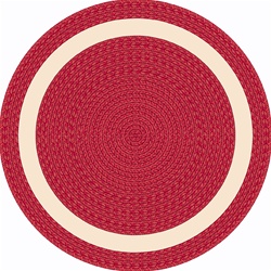 Sharing Circle Faux Braided Rug - Red - Round - 7'7" - JC1632E02 - Joy Carpets