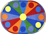 Color Wheel Rug - Oval - 5'4" x 7'8" - JC1676CC - Joy Carpets