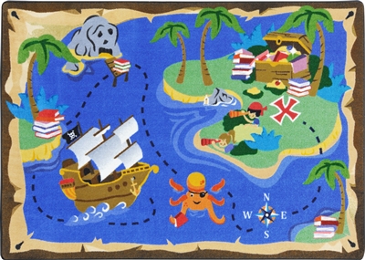 Treasure Map Rug | Kid's Pirate Rug | RTR Kids Rugs