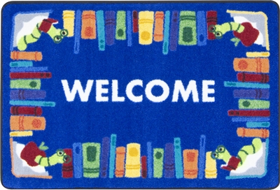 Books A Plenty Classroom Welcome Mat - Rectangle - 2'8" x 3'10" - JCX2000MAT - RTR Kids Rugs